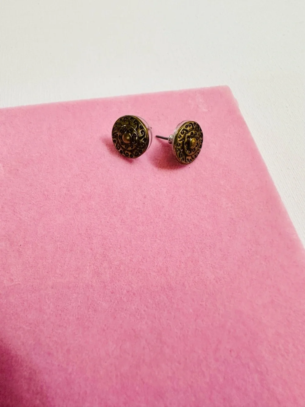 Antique Gold Tone Stud Earrings